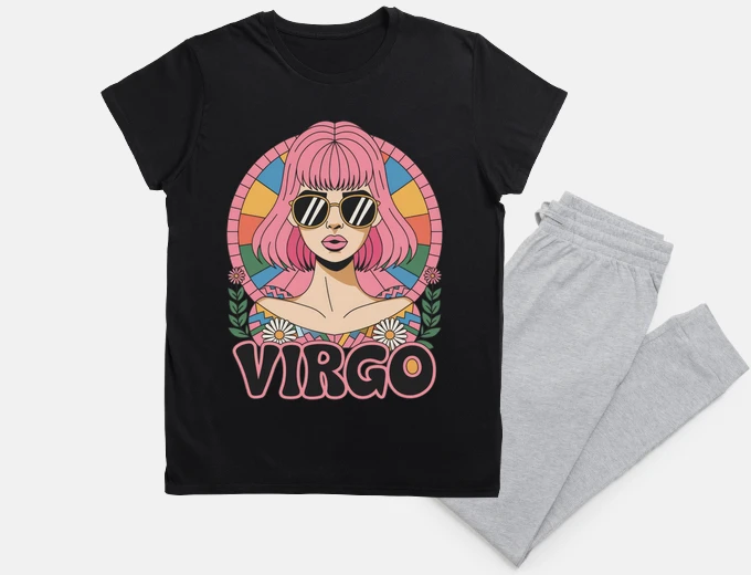 Pyjama Stylish Retro Virgo Woman Zodiac Sign C