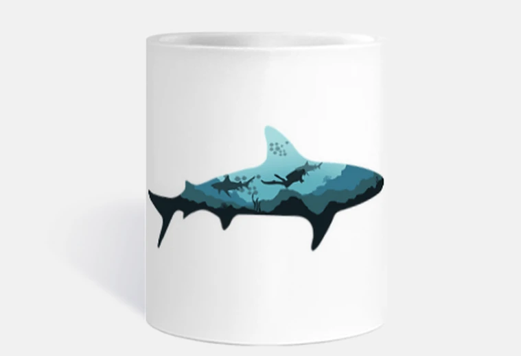 Tazza sub con squalo one s