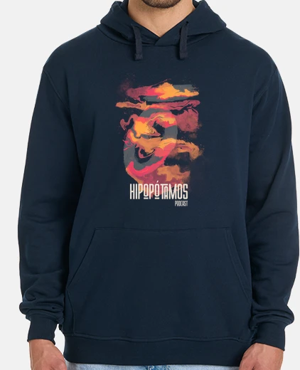 Sudadera con capucha Hipopótamos Art Unisex - Colores oscuros