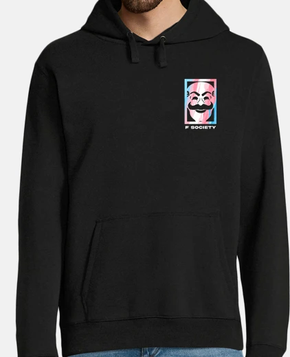 Sudadera Sudadera negra h - F Society Mr Robot trans flag bandera peke