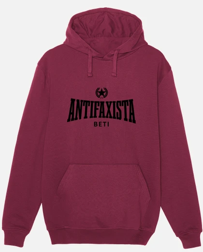 Sudadera roja h antifaxista beti negro laTostadora