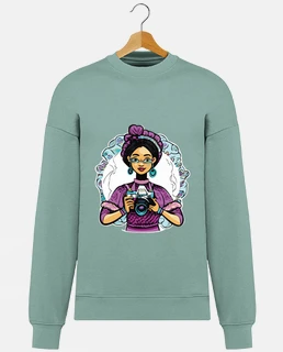 Sudadera camara fotos mujer