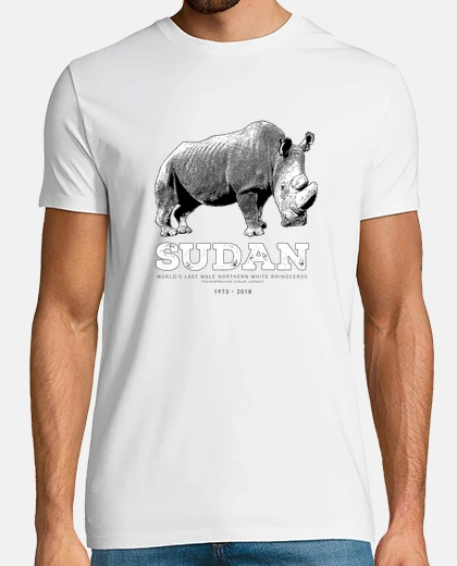 T-shirt sudan - ultimo maschio bianco del rinoc