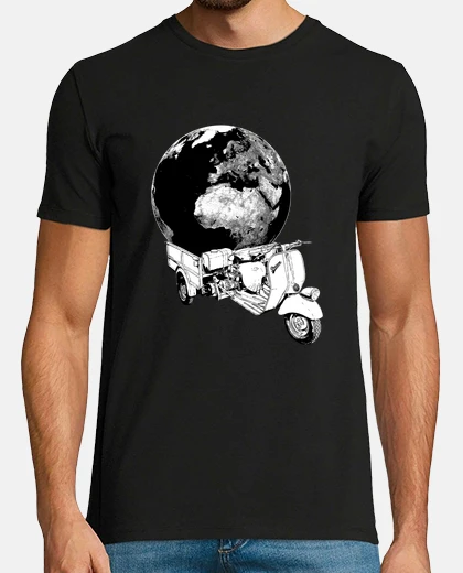 Camiseta sueño entrega-planeta tierra-viejo camión scooter-motocicleta