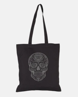 sugar skull gris et noir