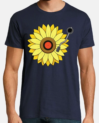 T-shirt sulflower vinyl dj turntable record