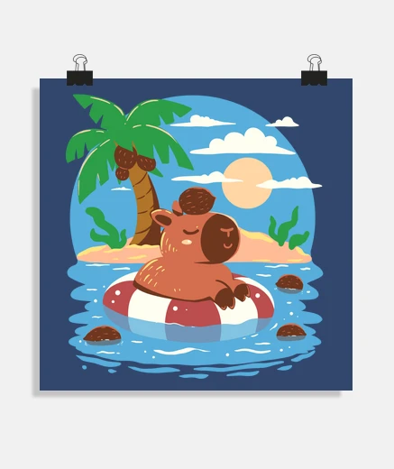 Poster Summer Capybara - Poster