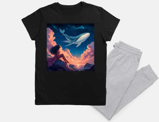 Pyjama Summer Dream About Whale on Sky