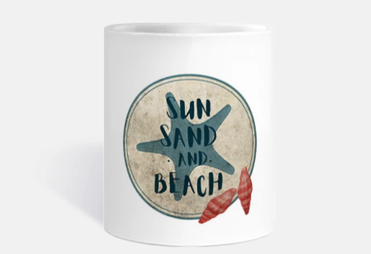 Cup sun sand and beach