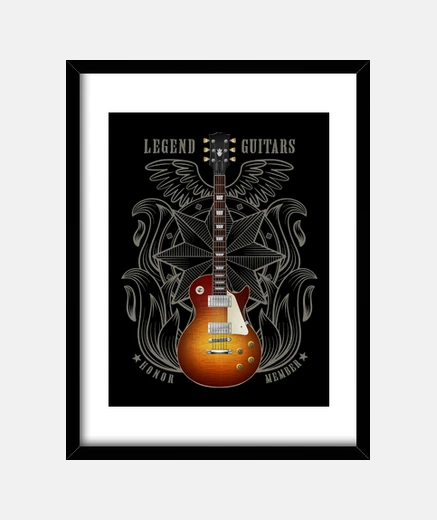 Framed sunburst electric guitar