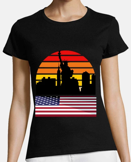 T-shirt sunset ape paesaggio di New York City