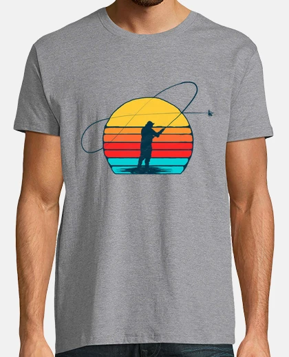 T-shirt sunset fisherman sport sport fishing nature