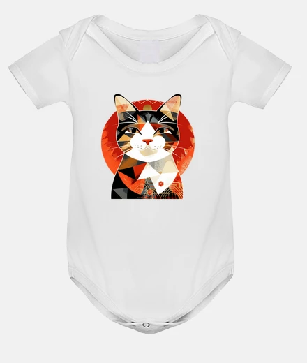 Kids Sunset Geometry Kitten Lover Japanese