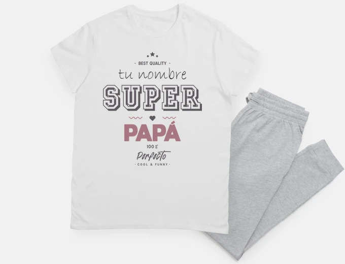Pajama super dad with your name