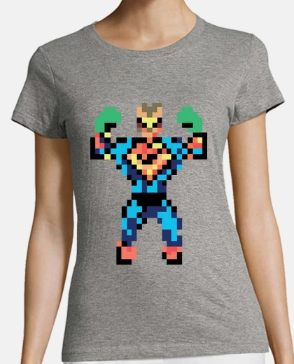 T-shirt super eroe pixel franco