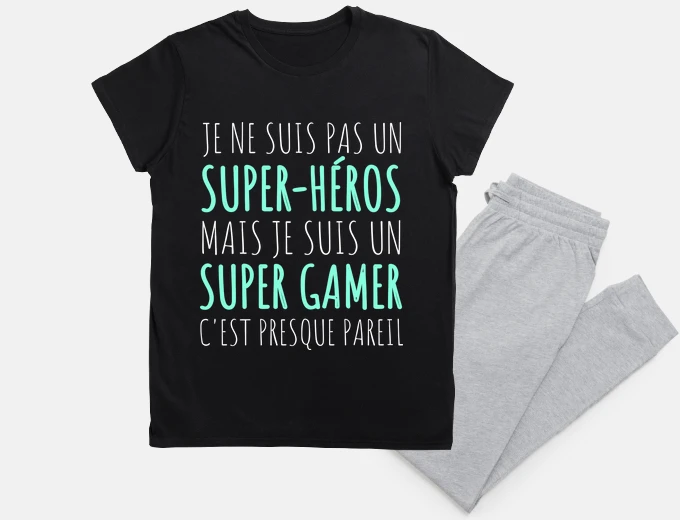Pyjama super gamer humor gaming geek gift