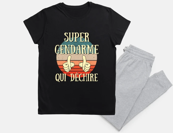 Pyjama super gendarme qui déchire humour