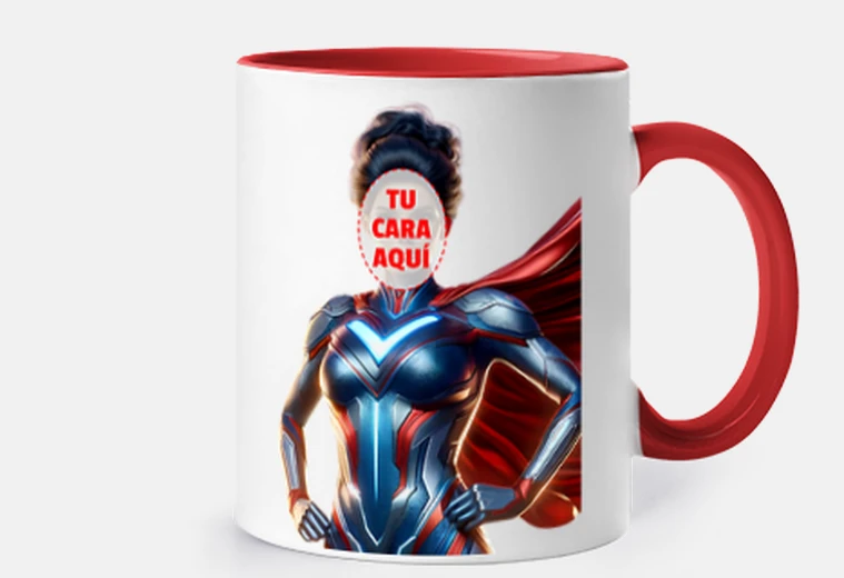 Taza super mama cara personalizable