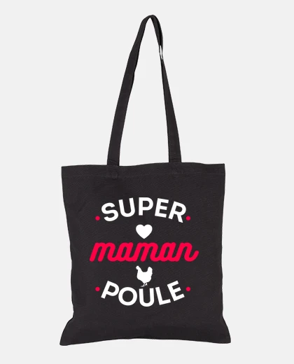 Sac Super maman poule humour maman cadeau