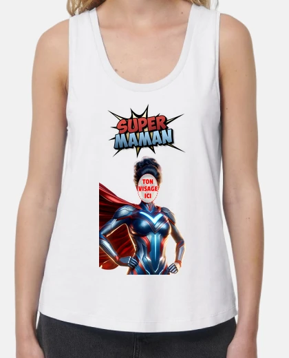 Tee-shirt super maman visage personnalise