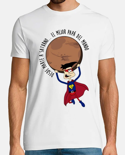 Camiseta Super papá con planeta