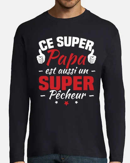 Tee-shirt Super papa et super pêcheur