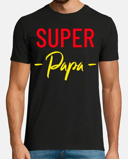 Camiseta súper papá rojo y amarillo