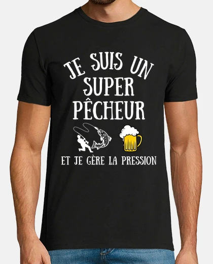 Tee-shirt super pecheur humour peche homme