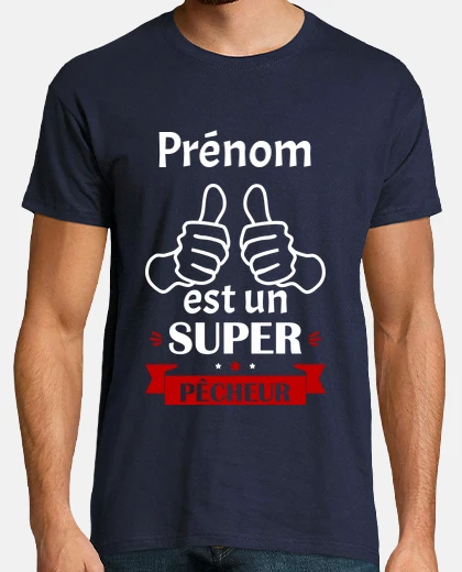 Tee-shirt Super pêcheur personnalisable, pêche