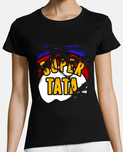 T-shirt super tata super heroine ripped effect
