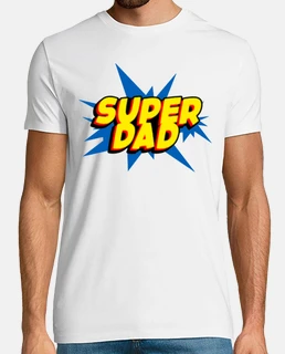 super dad - uomo, manica corta, bianco, qualità extra