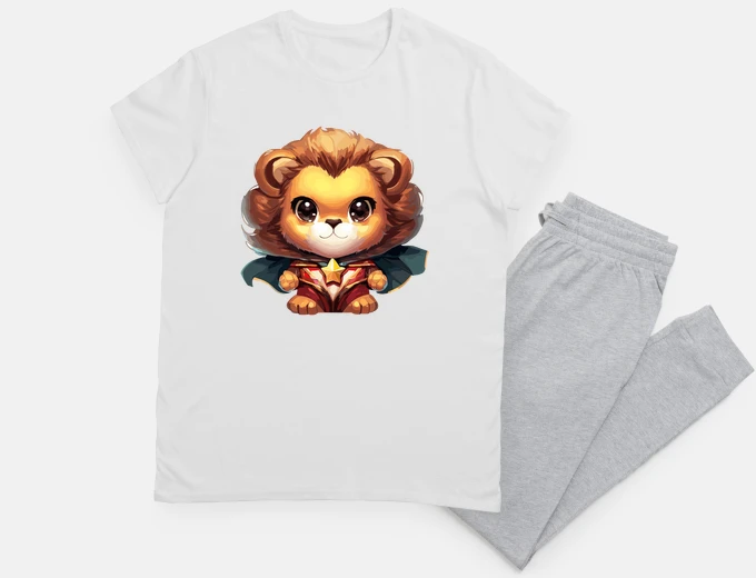 Pajama Superhero cute lion cat