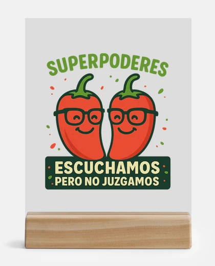 Metacrilato Superpoderes, escuchamos pero no juzgamos - Metacrilato decoración humor