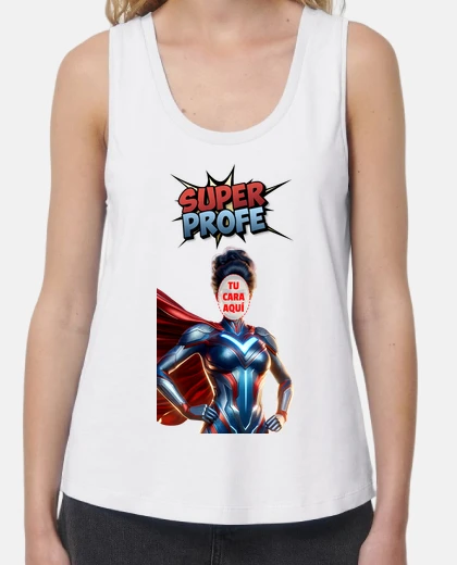 Camiseta superprofe con cara personalizable - regalos profesores