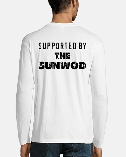 T-shirt SUPPORTED BY THE SUNWOD | Uomo, manica lunga, bianca