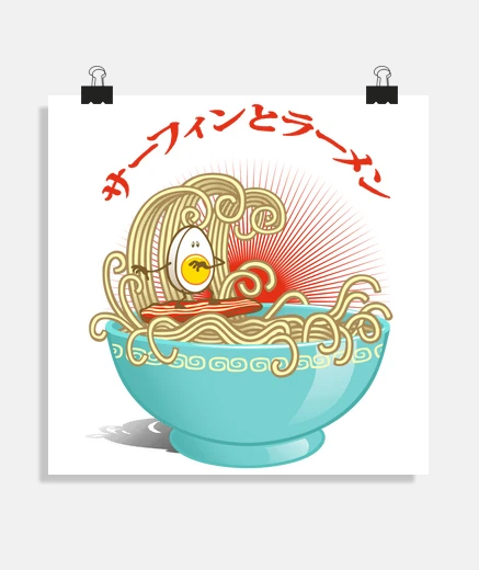 Poster surf and ramen