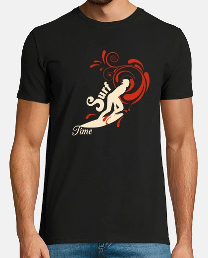 T-shirt surf beige fannullone rouge