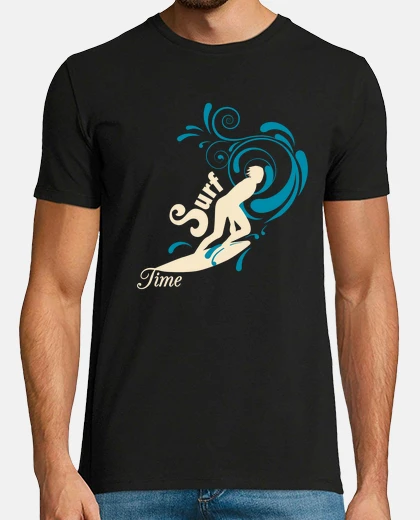 Camiseta Surf beige vague bleue