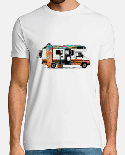 T-shirt surf camper street art