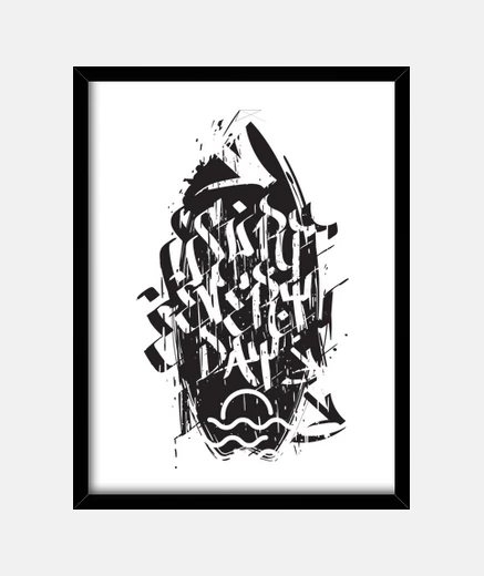Framed surf every day grunge black