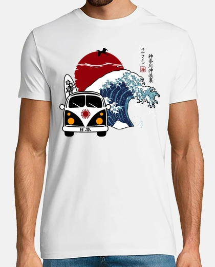 T-shirt surf in giappone (la grande onda di kanagawa)