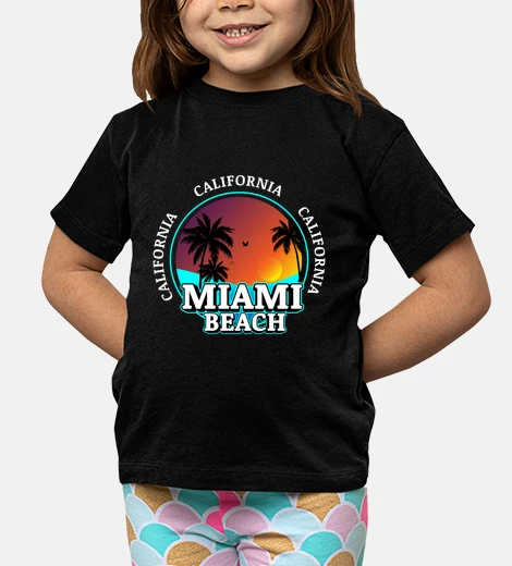 Kids Surfing In California Miami Retro