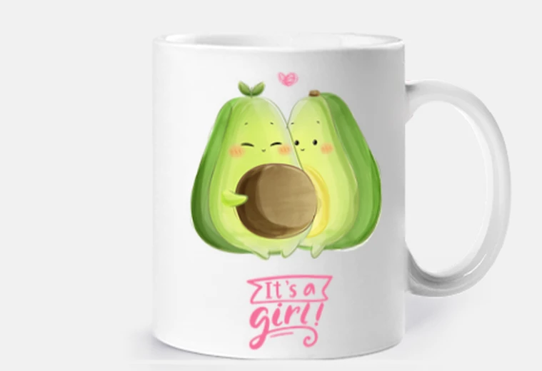 Cup surprise is a girl - avocado pregnancy