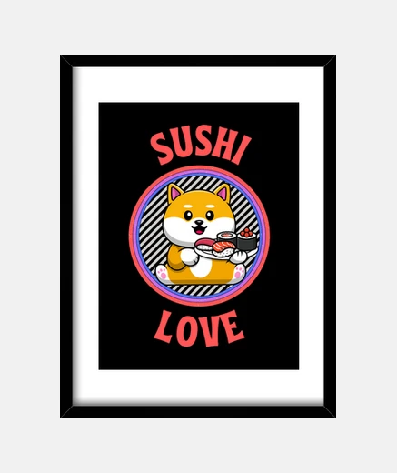 Quadro sushi amoree kawaii