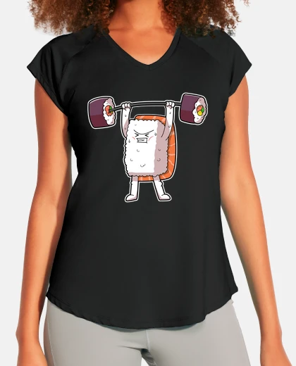 Camiseta sushi levantamiento de pesas culturismo