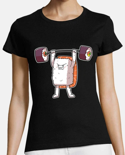 Camiseta sushi levantamiento de pesas culturismo