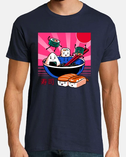 Camiseta sushi retro fun shirt hombre