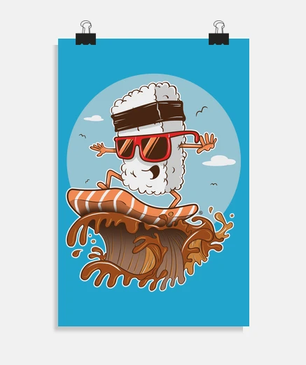 Póster Sushi Surfer