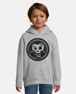 Sweat à capuche pour enfant, gris chiné