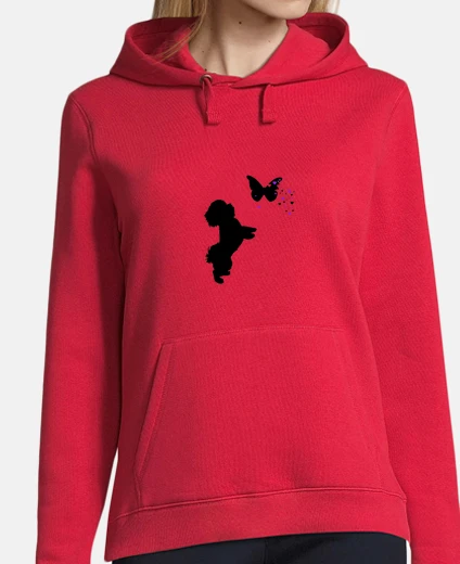 Hoodie sweatshirt bichom maltes, butterflies